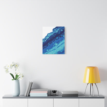 Blue Fluid Marble Canvas | Maximalist Pattern Art, Bold Mixed-Print Decor