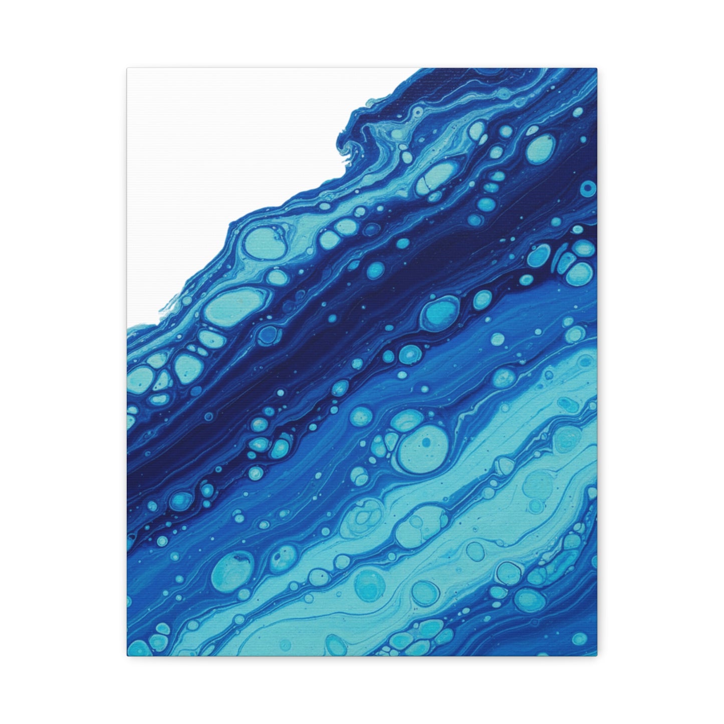Blue Fluid Marble Canvas | Maximalist Pattern Art, Bold Mixed-Print Decor