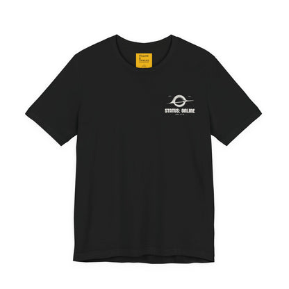 Space Theme "Status: Online" Tee — Relatable Space Graphic T-Shirt