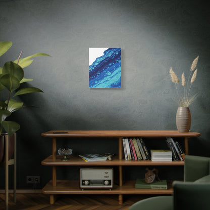 Blue Fluid Marble Canvas | Maximalist Pattern Art, Bold Mixed-Print Decor