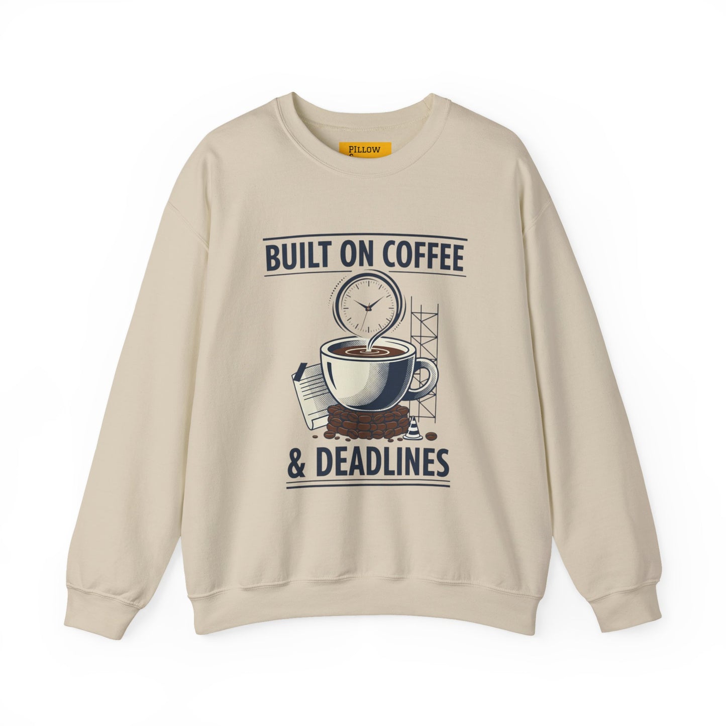 Built on Coffee & Deadlines Sweatshirt | coffee aesthetic, caffeine quote