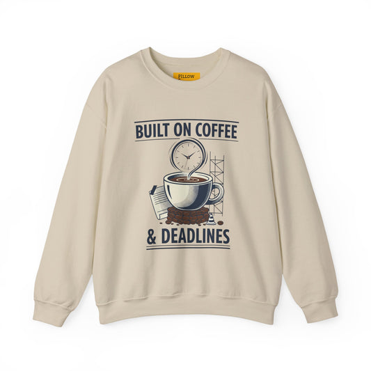 Built on Coffee & Deadlines Sweatshirt | coffee aesthetic, caffeine quote