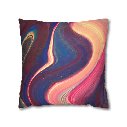 Abstract Wavy Stars Faux Suede Square Pillowcase — Decorative Throw Pillow Cover