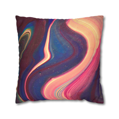 Abstract Wavy Stars Faux Suede Square Pillowcase — Decorative Throw Pillow Cover