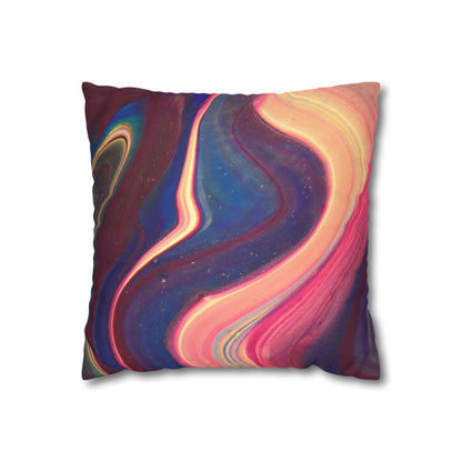 Abstract Wavy Stars Faux Suede Square Pillowcase — Decorative Throw Pillow Cover