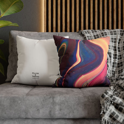 Abstract Wavy Stars Faux Suede Square Pillowcase — Decorative Throw Pillow Cover