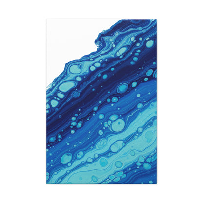 Blue Fluid Marble Canvas | Maximalist Pattern Art, Bold Mixed-Print Decor