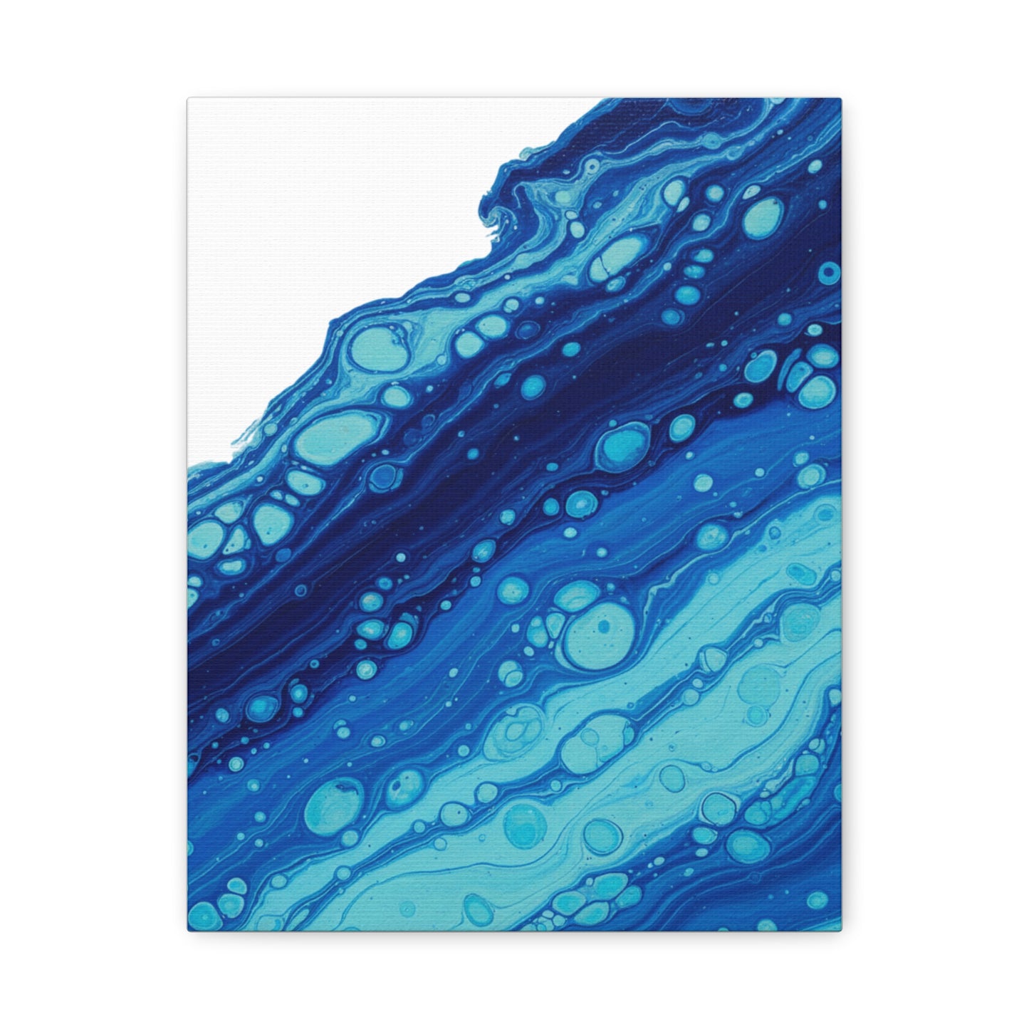 Blue Fluid Marble Canvas | Maximalist Pattern Art, Bold Mixed-Print Decor